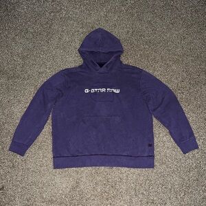 G-Star Vintage OG Designer Dark Deep Purple White Hoodie